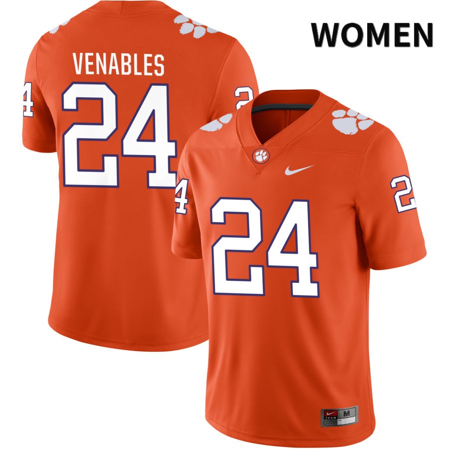 Women's Clemson Tigers Tyler Venables #24 College Orange NIL 2022 NCAA Authentic Jersey On Sale YYM02N1B